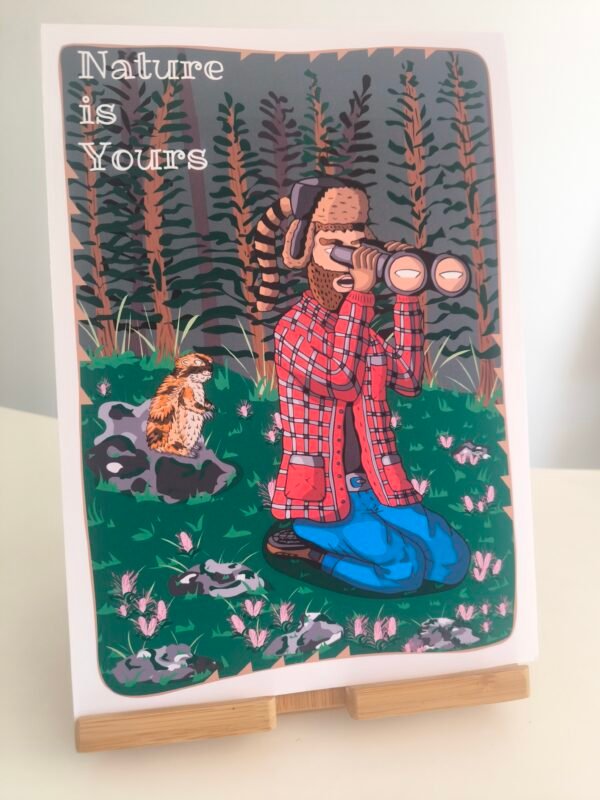 un print d'un trappeur dans une toundra vue de coté gauche