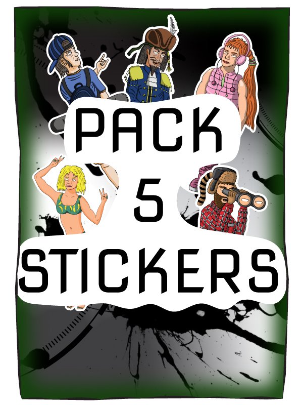 Pack 1 de 5 stickers Inktober