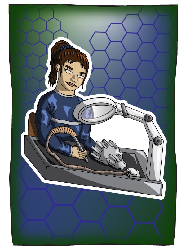 Une femme avec un stylo pour ébavurer