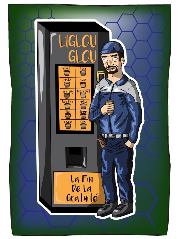 un homme devant une machine a café