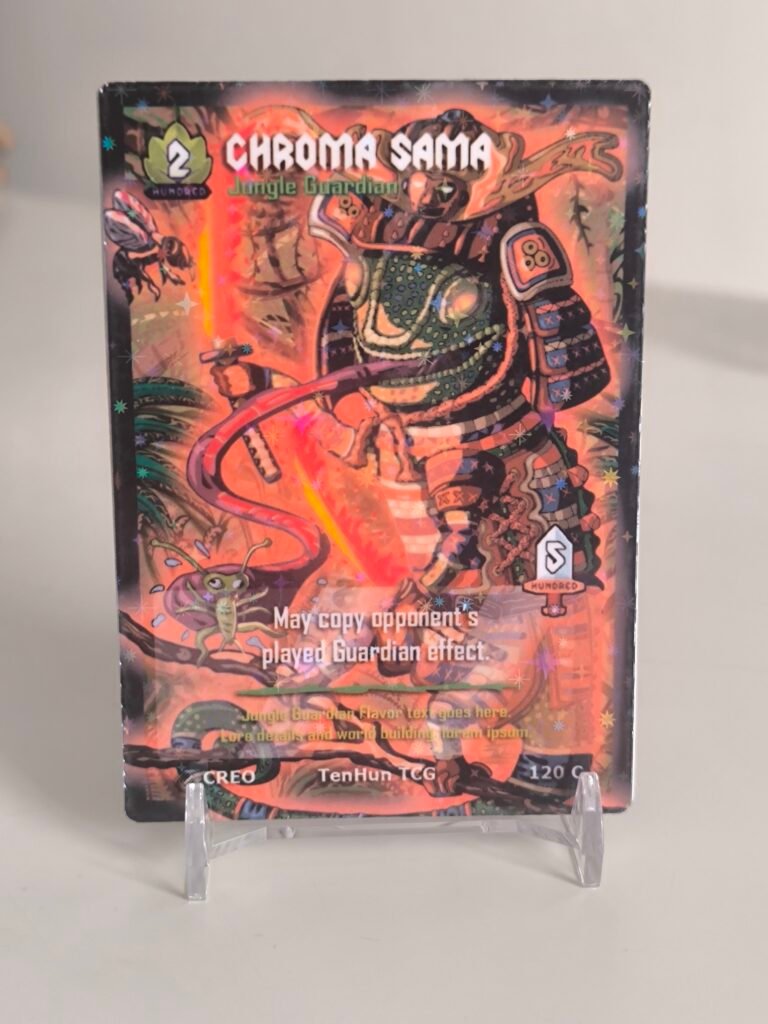 Carte cameleon samourai lame en feu