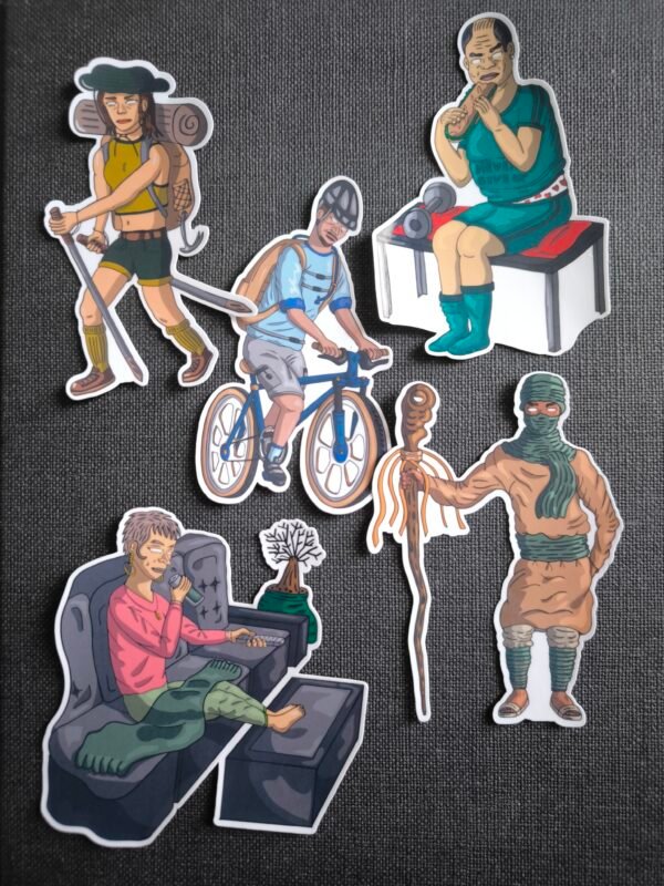 Pack 2 de 5 stickers Inktober