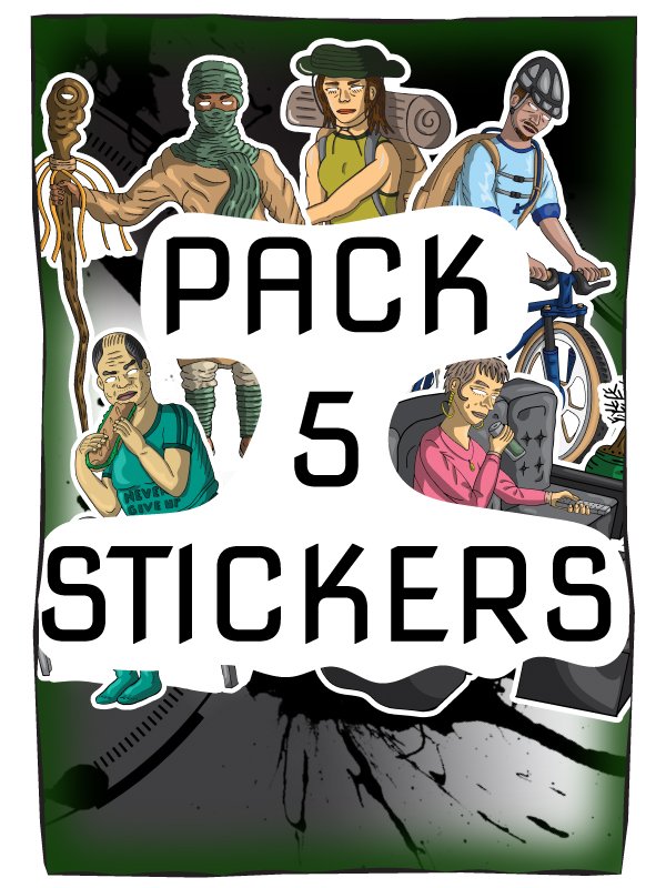 Pack 2 de 5 stickers Inktober