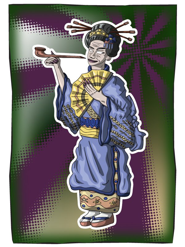 une geisha qui fume