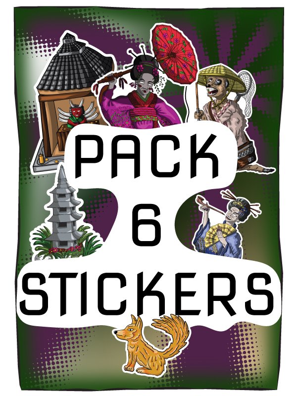 Pack de 6 stickers Geisha grab